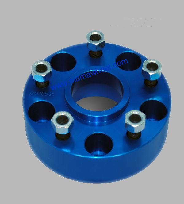 Blue Jeep BMW wheel spacer